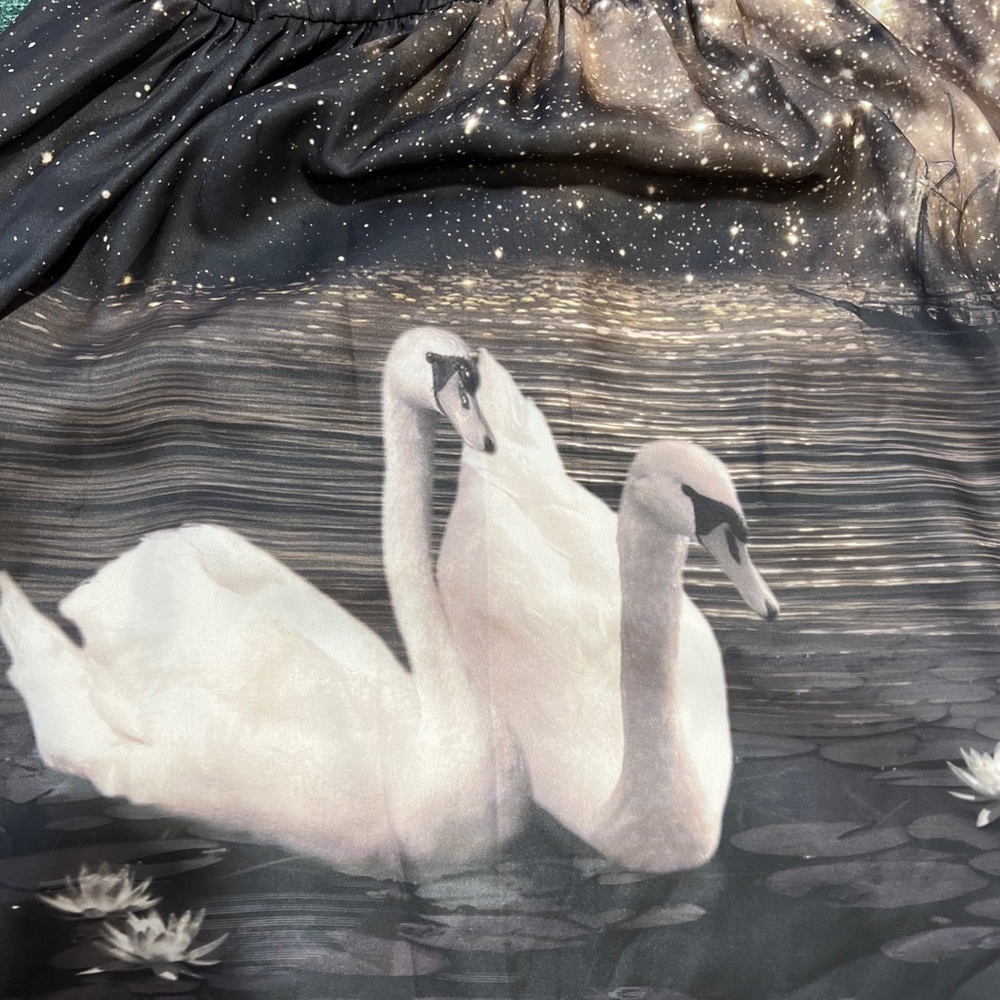 Swans in the Moonlight Fit & Flare dress Sz L - Picture 3 of 4